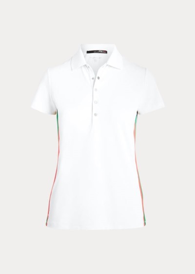 Ralph Lauren Striped-Trim Golf Polo Shirt Dame Danmark (IWLRE4267)